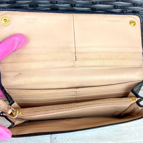 Prada black soft leather long wallet - Picture 3 of 16